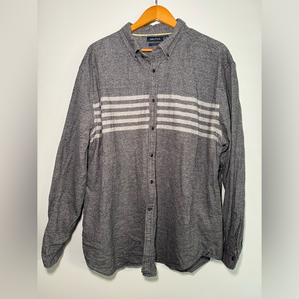 XXL Grey Nautica slim-fit flannel